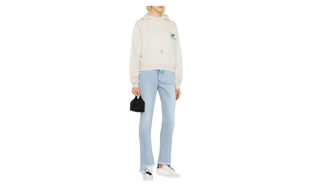 Butterfly Embroidered Hoodie WMNS "Beige" OWBB16S23JER0040944