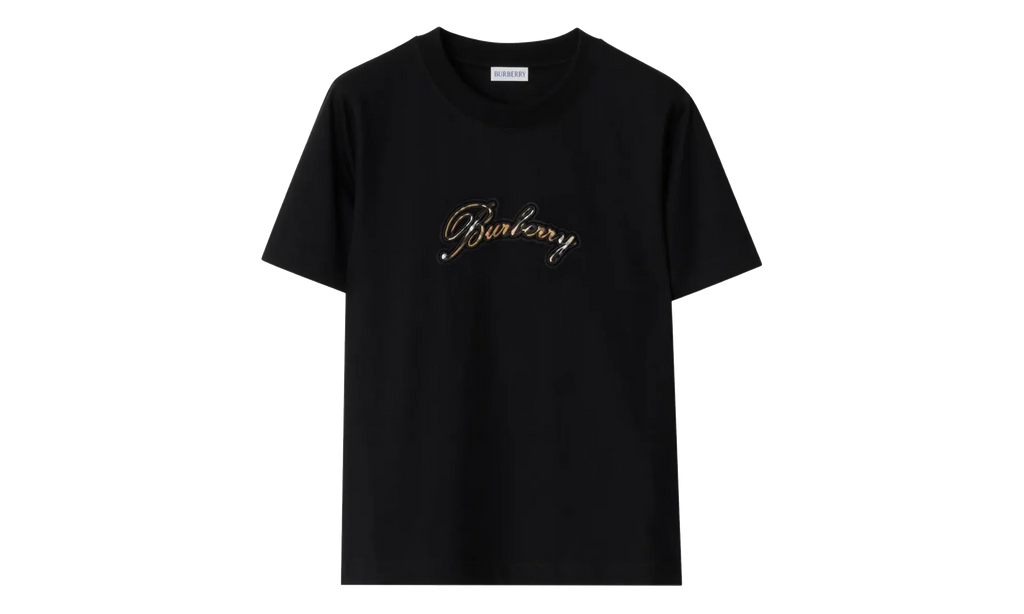 Check Cursive Logo Cotton T-Shirt WMNS "Black" 8120772