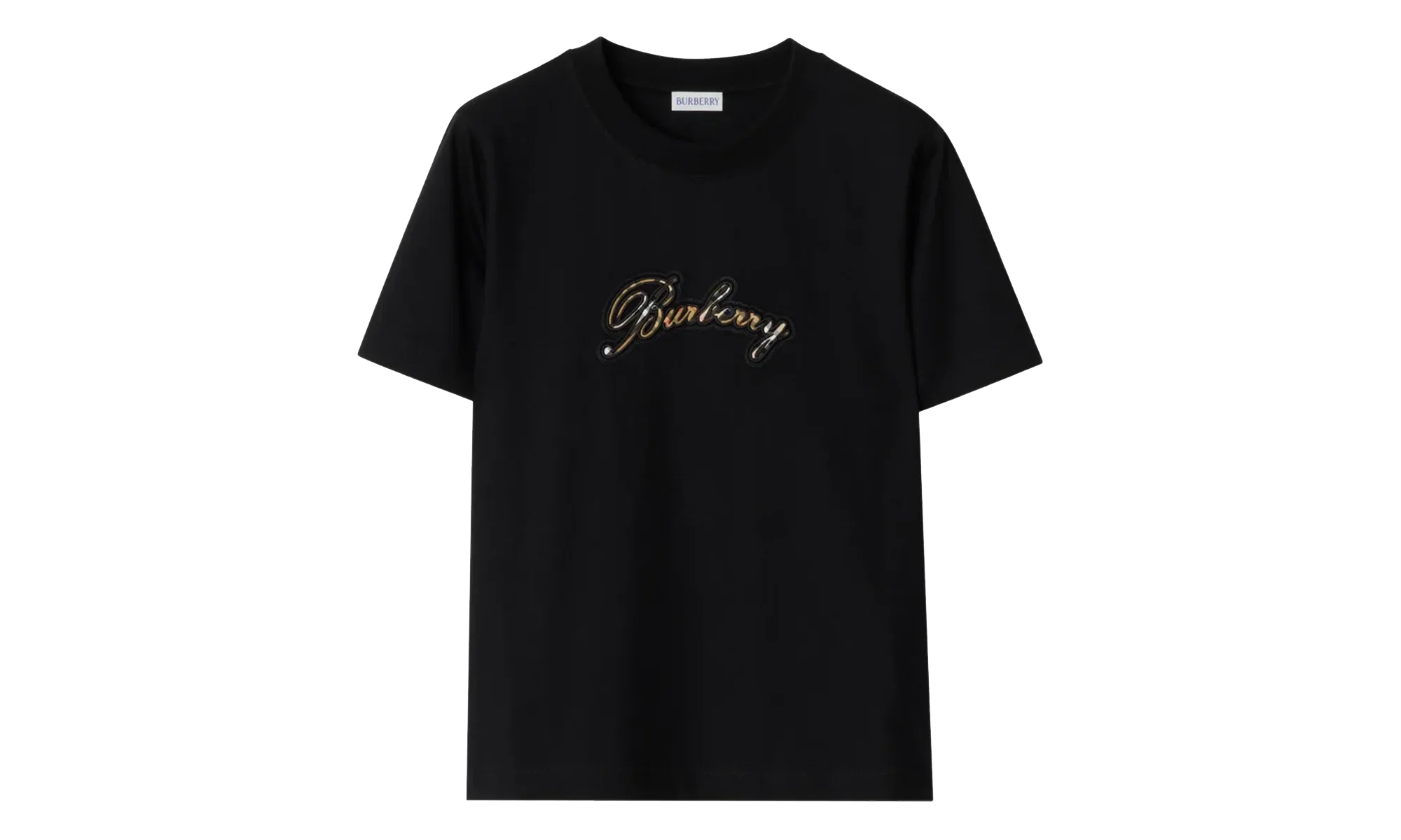 Check Cursive Logo Cotton T-Shirt WMNS "Black" 8120772