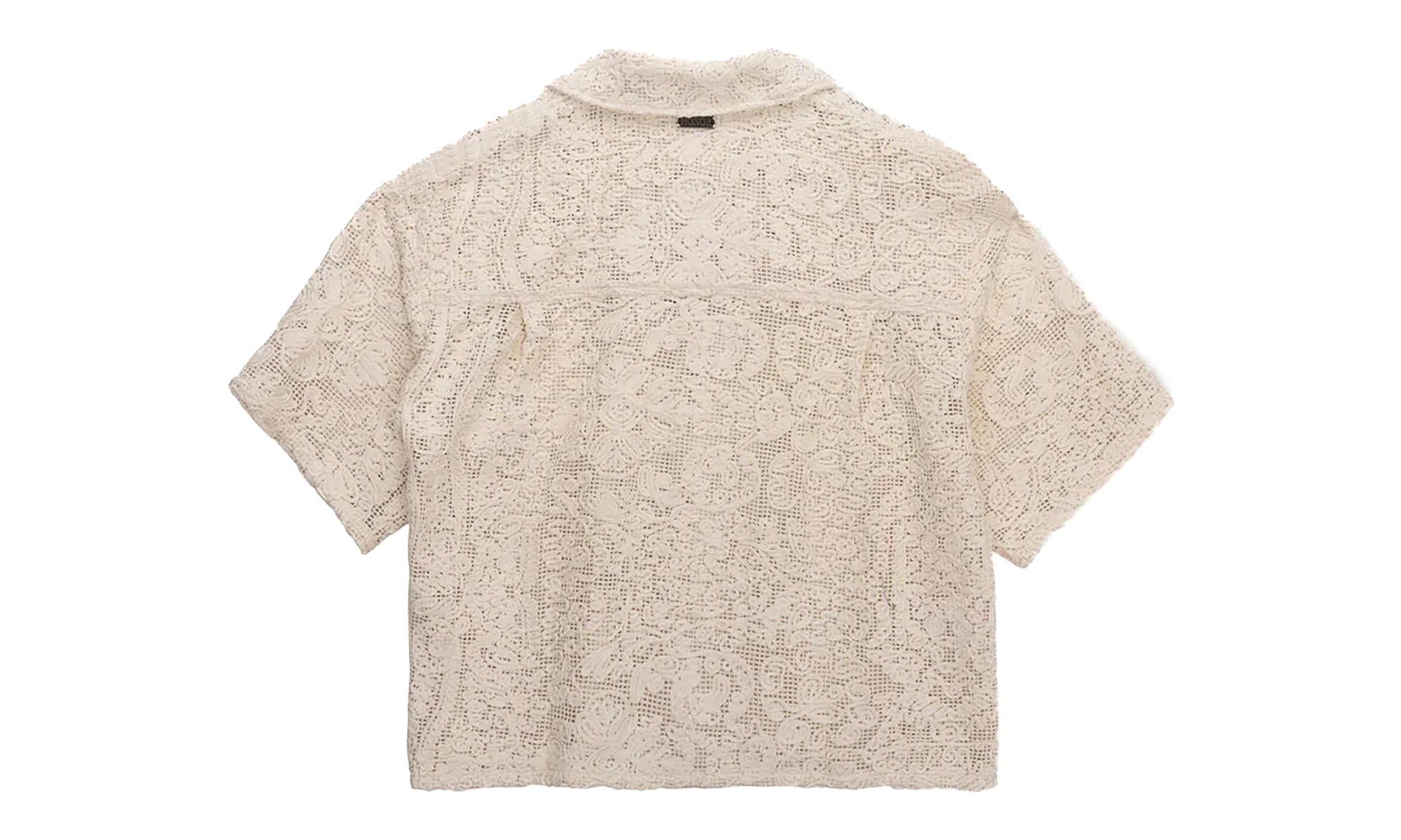 Mind Maze Crochet Camp Short-Sleeve Button Up "Natural" HTG260145 NAT