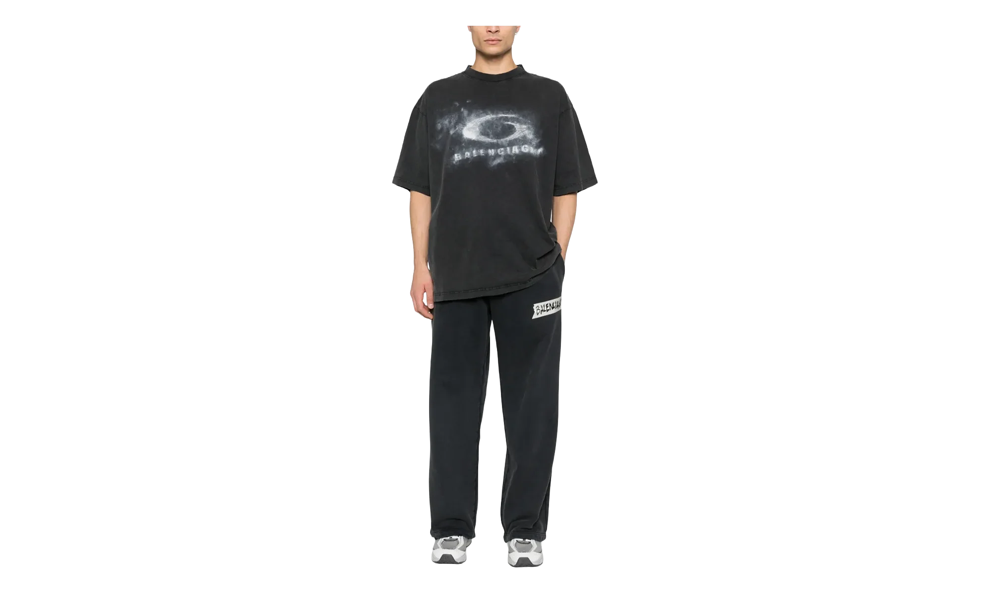 Crayon Logo T-shirt "Washed Black" 764235 TTVN5 9034