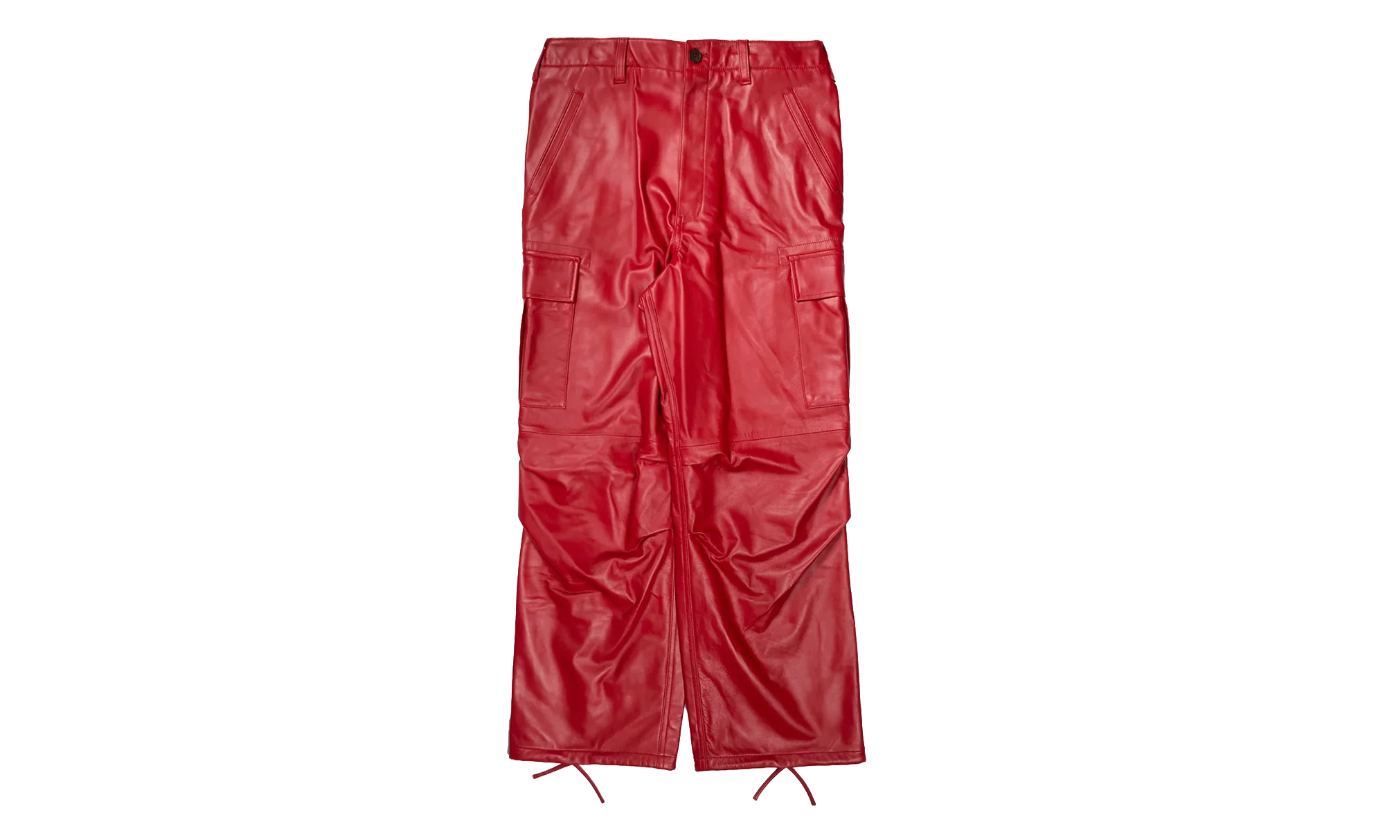Leather Cargo Pants "Red" 12115630 RED