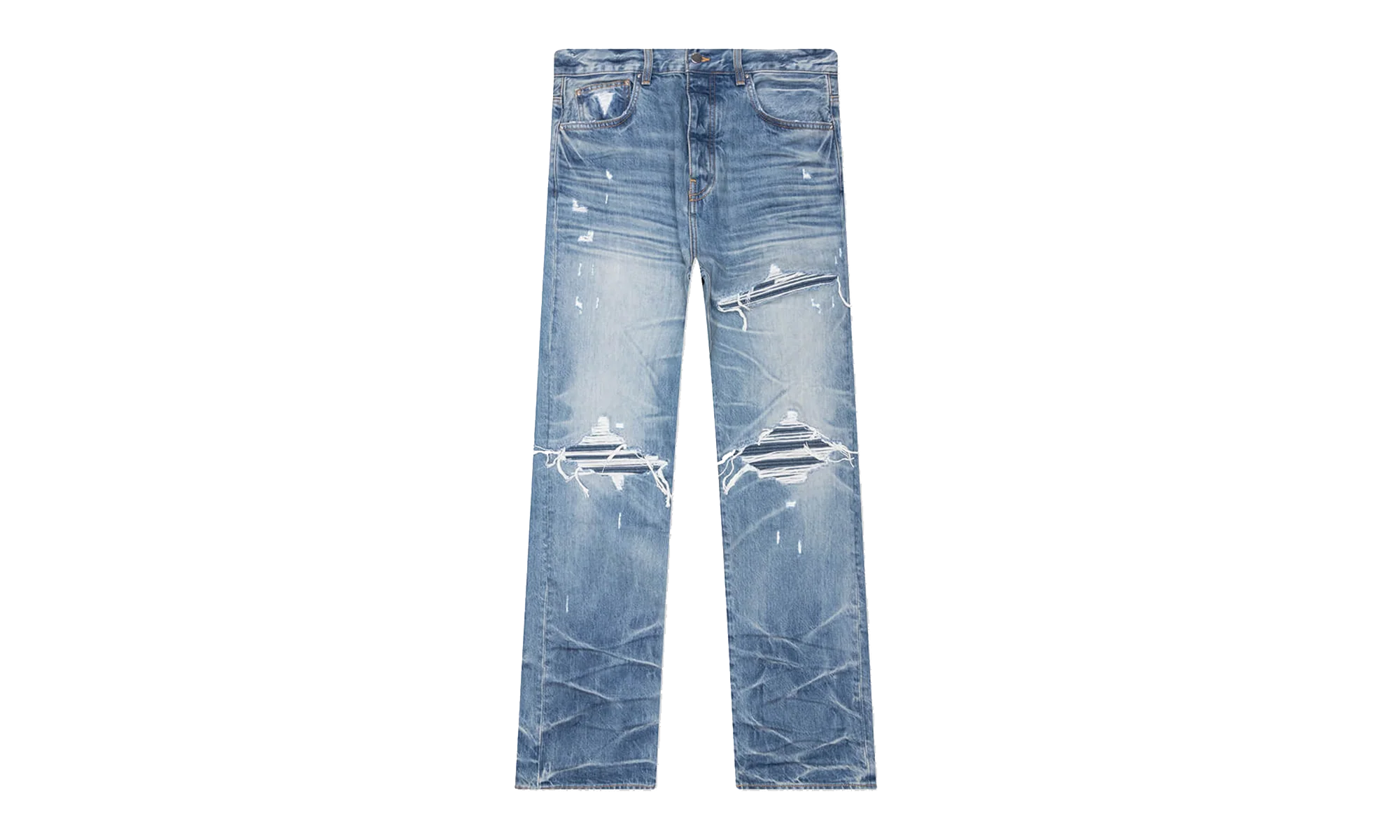 Pleated Denim Straight MX1 Jeans "Honeycomb Indigo" AMDNGH1087 HONE