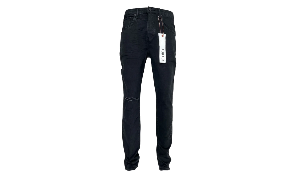 Rinse Knee Slit Denim "Black" P002 NDBR825