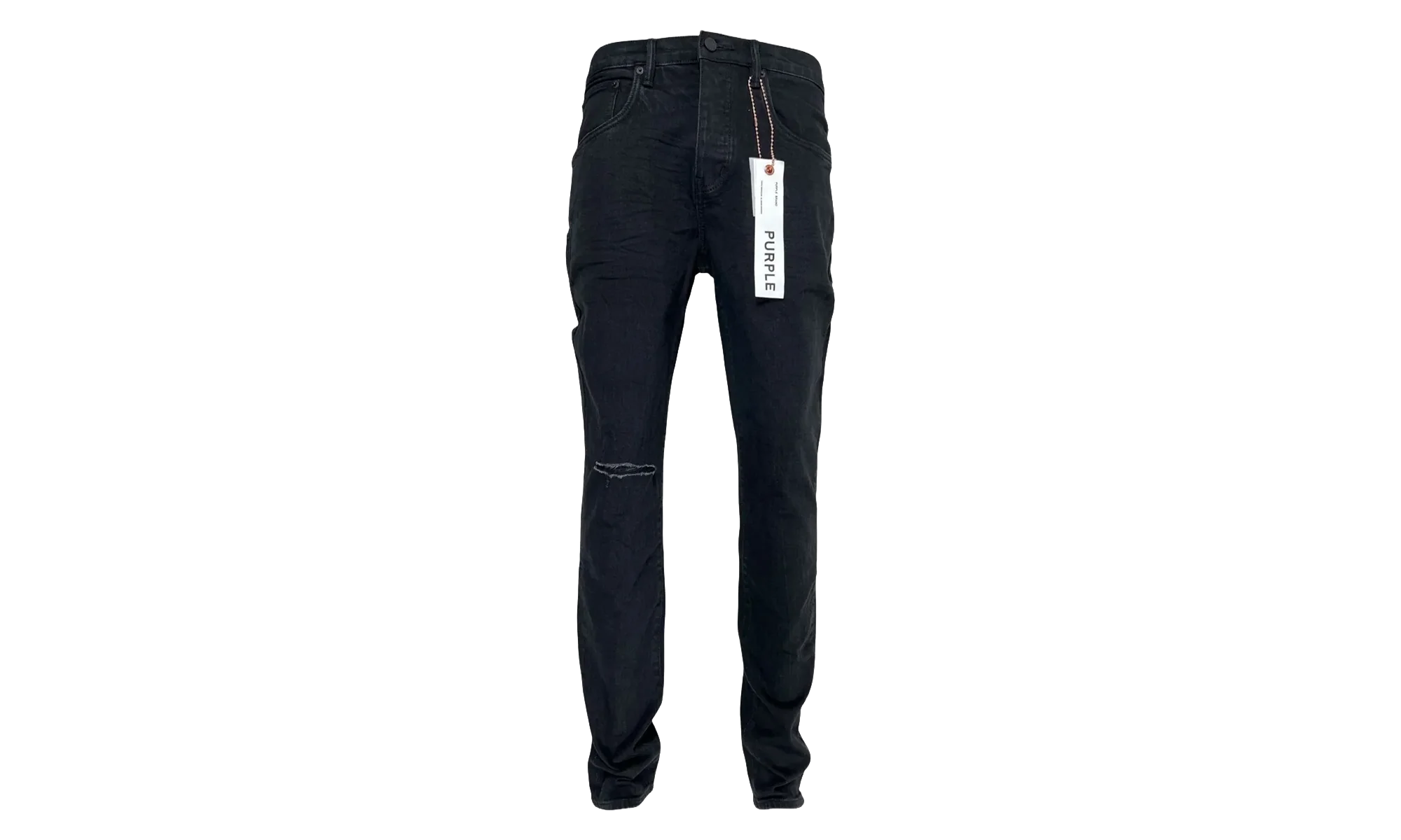 Rinse Knee Slit Denim "Black" P002 NDBR825
