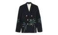 Printed double breast blazer "Black" PMEN023S23FAB0024655