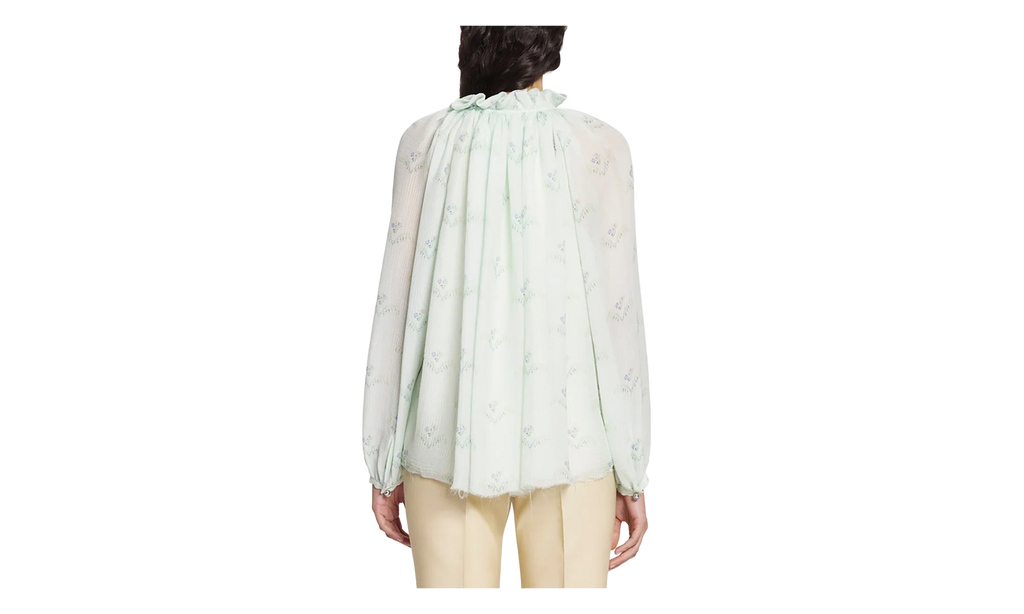SILK FLARE SLEEVE BLOUSE "Mint" RW TO0114 5672 E23 401