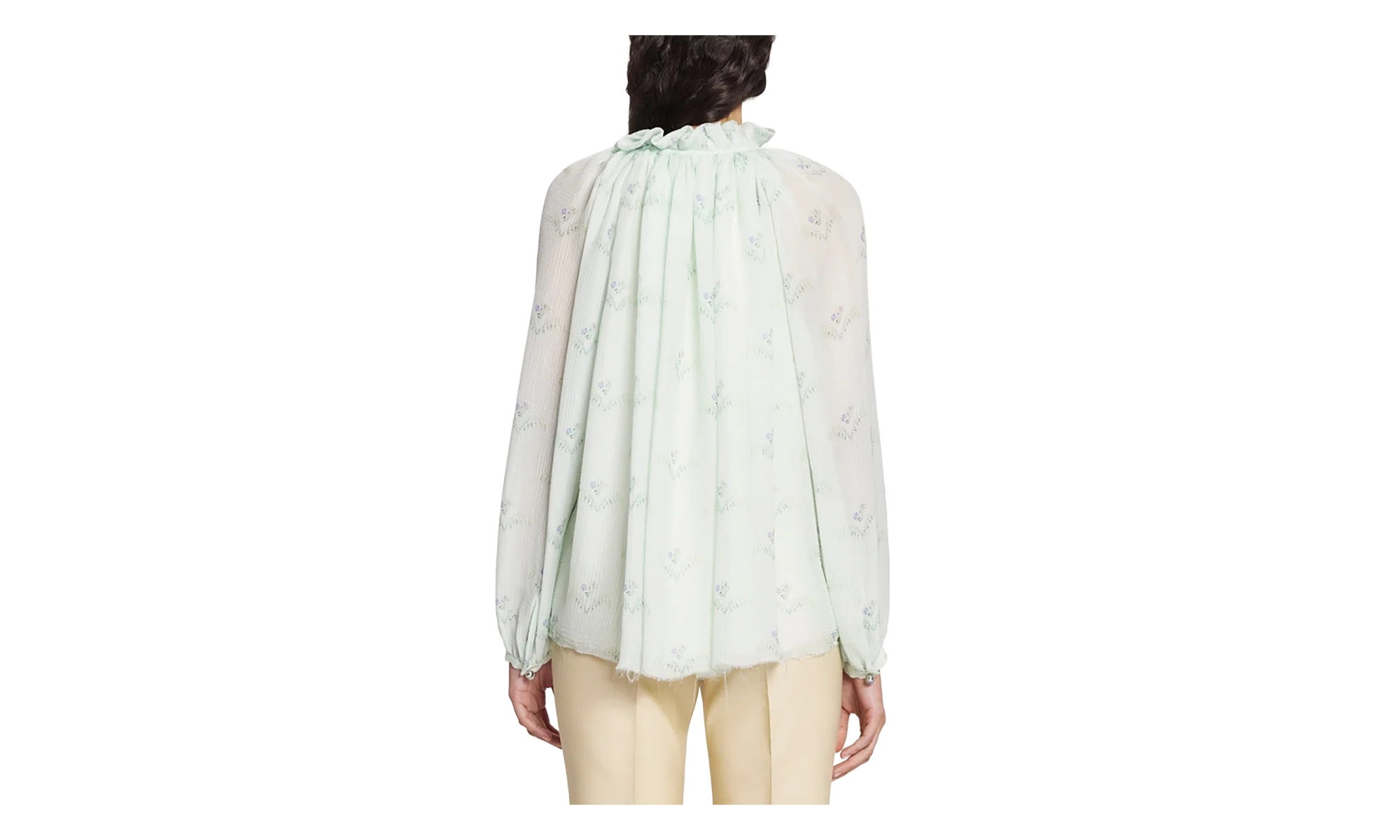 SILK FLARE SLEEVE BLOUSE "Mint" RW TO0114 5672 E23 401