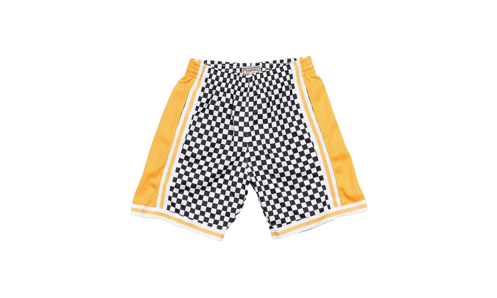 NBA Checked Swingman Shorts "Los Angeles Lakers - White" BA3A4H LAL W N06