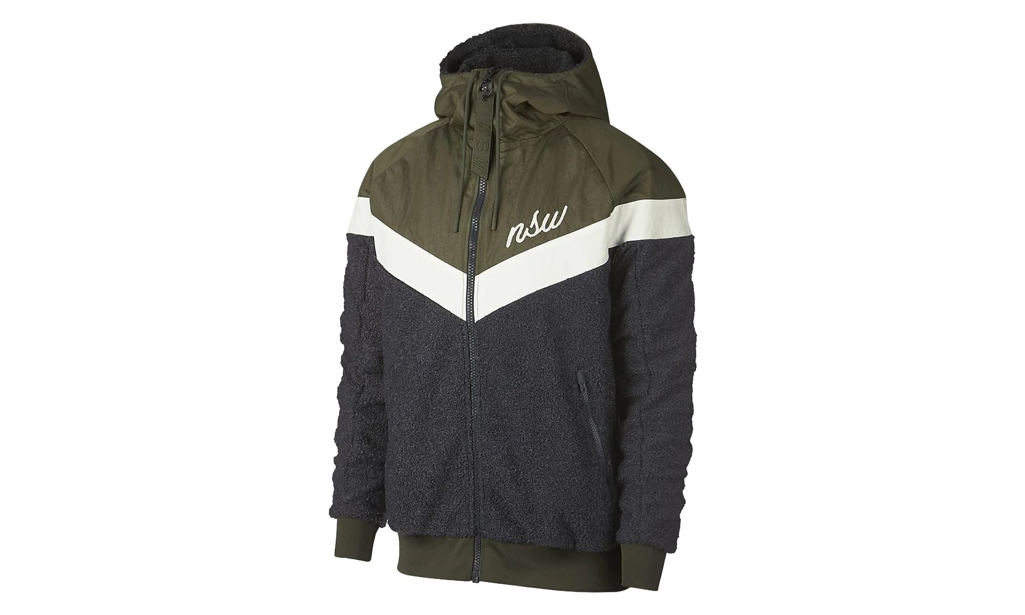 NSW Sherpa Windrunner Jacket "Olive Canvas / Anthracite / Summit White" 930316 395
