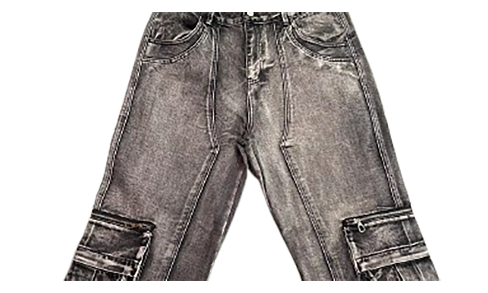 Double Knee Cargo Denim Pants "Black" VAL163