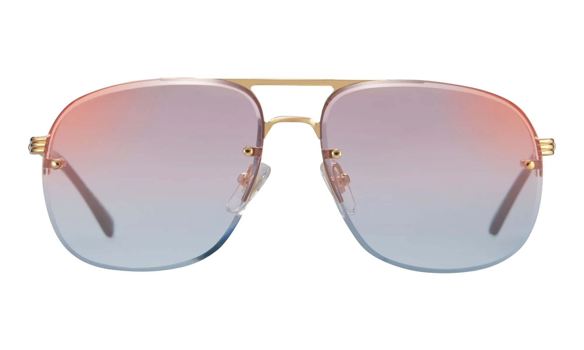 Snatch Bevel Rimless Drill Mount 18KT "Yellow Gold / Pastel Pink Gradient Flash Gold" DMSN2 0004 48C1
