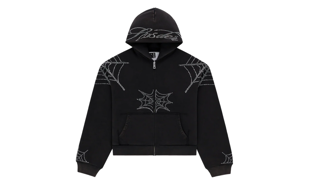 Rhinestone We Zip Hoodie "Black" SP5der397