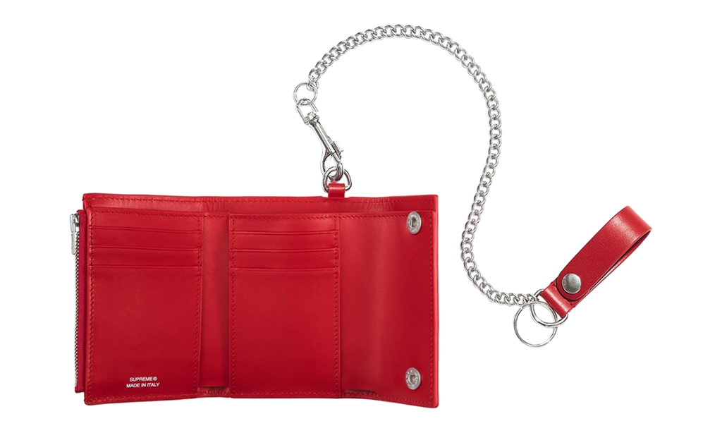 Leather Chain Wallet "SS25 - Red" SU27225