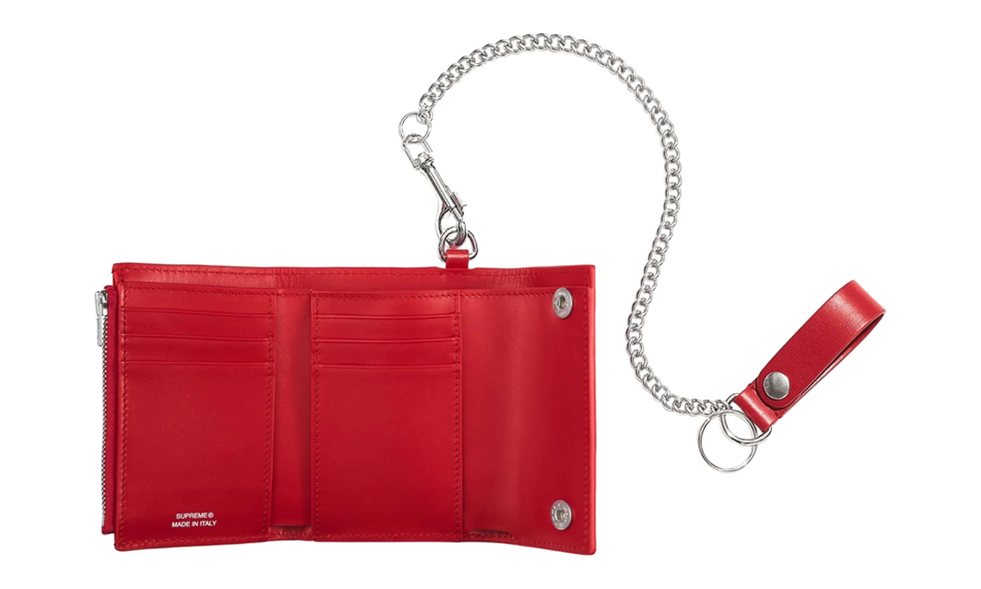 Leather Chain Wallet "SS25 - Red" SU27225