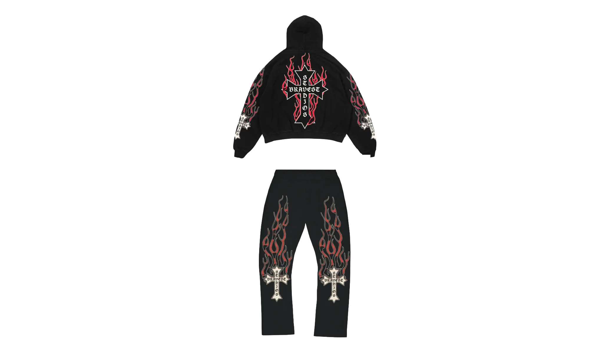 Flames Sweatsuit "Red" BS114