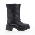 Edwin Womens Black Leather Zipper Casual Dress Boots