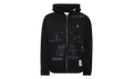 Distressed Graffiti Print Zip-Up Hoodie "Black" J14PK721 BLAC