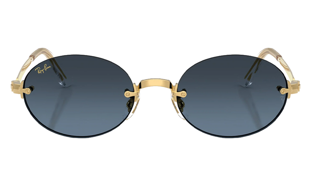 Ray-Ban Rimless "A$AP Rocky - Polished Arista Gold with Blue Gradient Dark Grey Lens" RB3929 001 S2