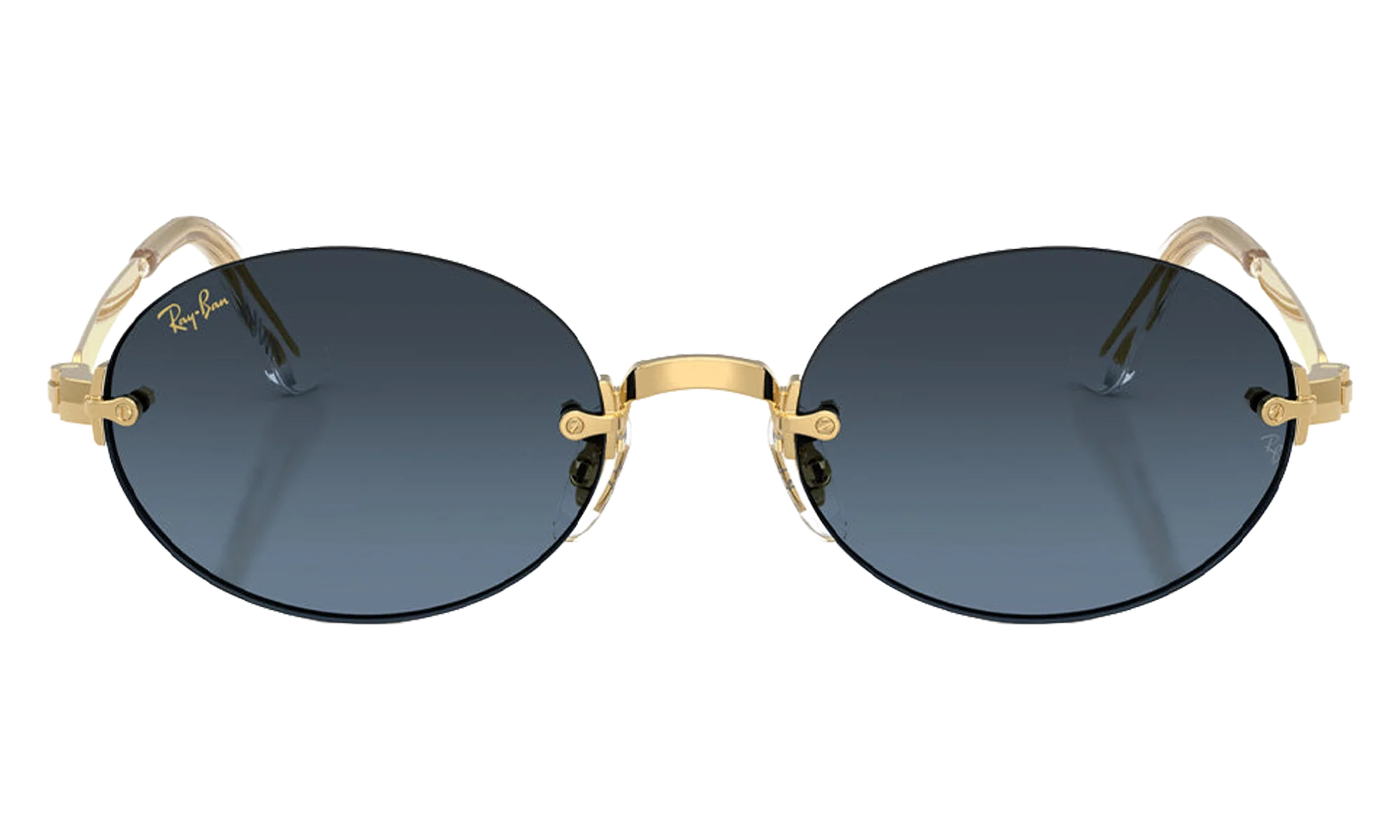 Ray-Ban Rimless "A$AP Rocky - Polished Arista Gold with Blue Gradient Dark Grey Lens" RB3929 001 S2