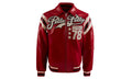 Encrusted Varsity Jacket "Red / Ivory" PP012