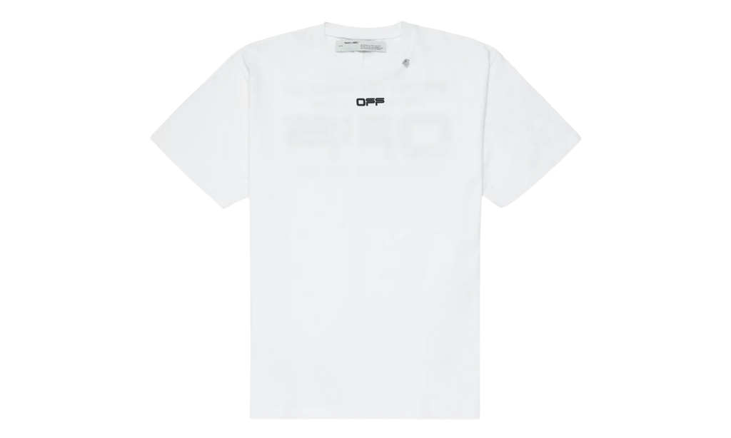 Slim Fit Airport Tape Print T-Shirt "White" OMAA027S201850030188