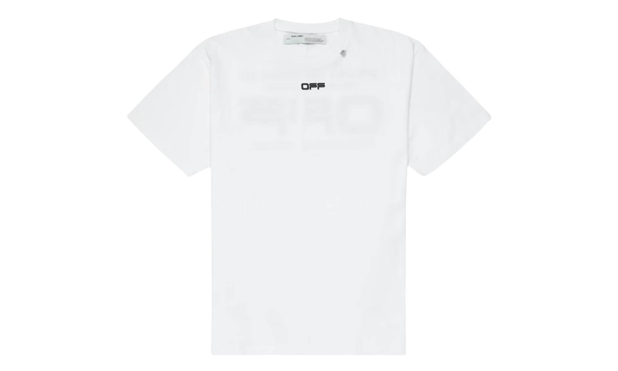 Slim Fit Airport Tape Print T-Shirt "White" OMAA027S201850030188