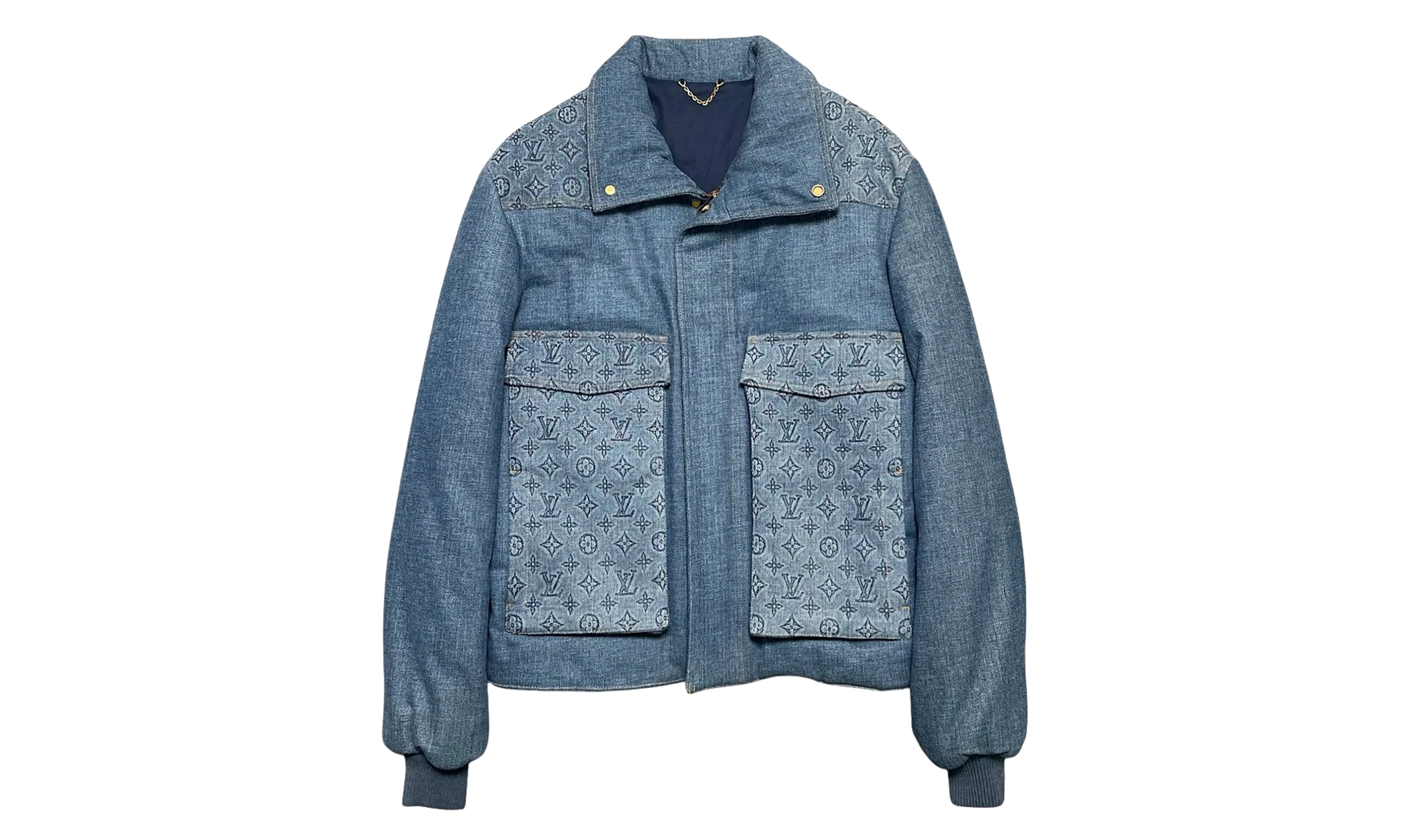 Monogram Padded Denim Jacket "Indigo" 1AATPO