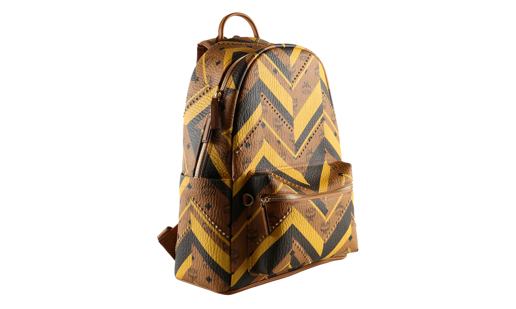 Medium Stark Mega Monogram Backpack in Visetos "Cognac" MMKFAVE03CO001