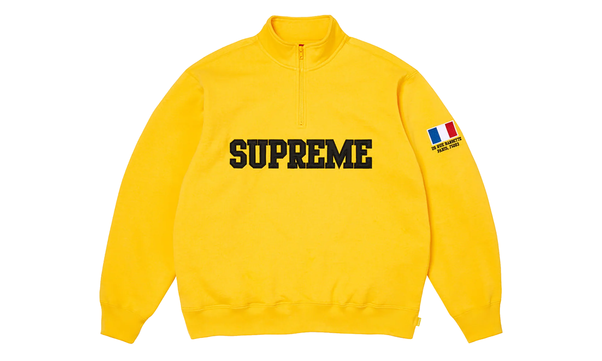 Shop Flag Half Zip Pullover "SS26 - Yellow - Paris" SU27018