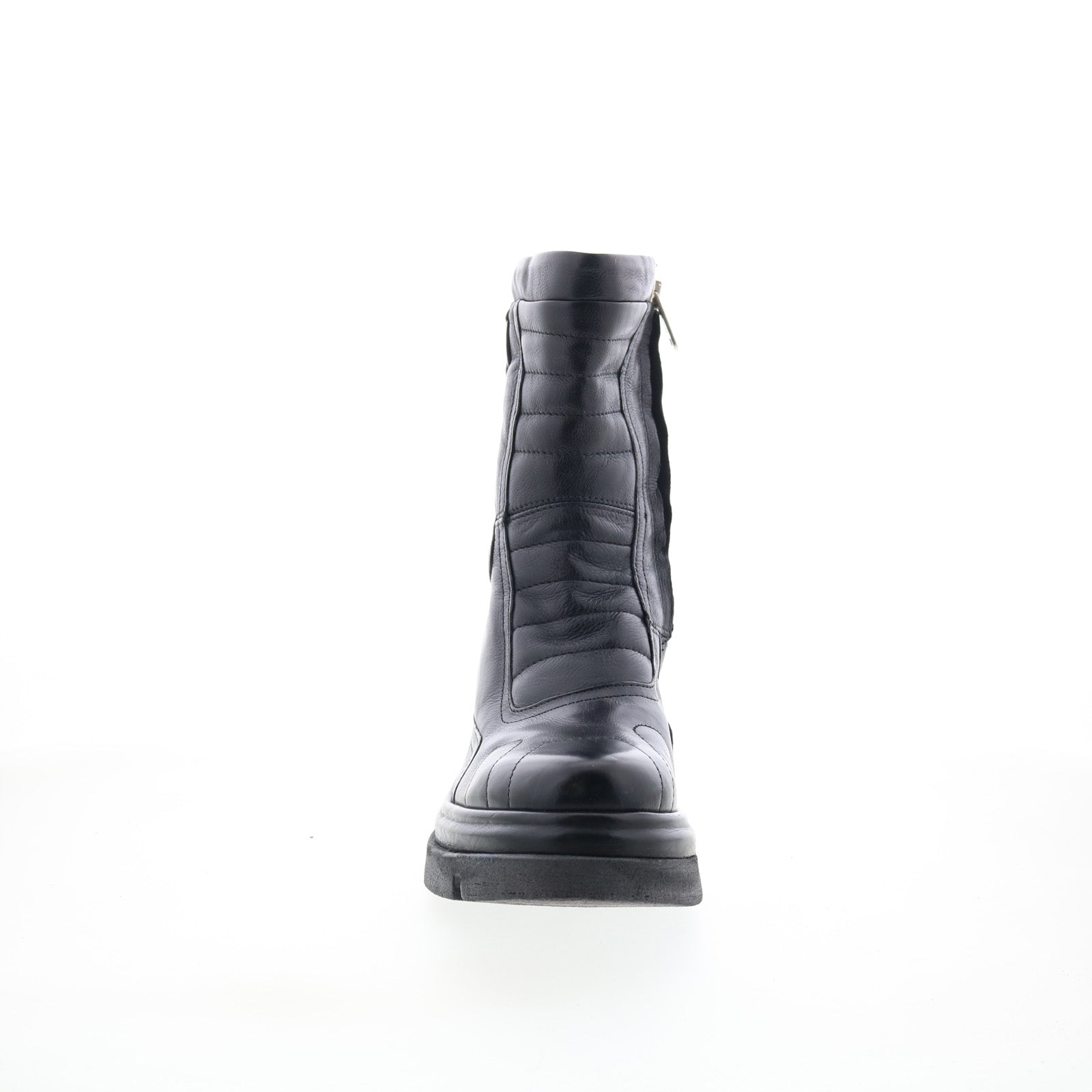 Ethel Womens Black Leather Zipper Casual Dress Boots
