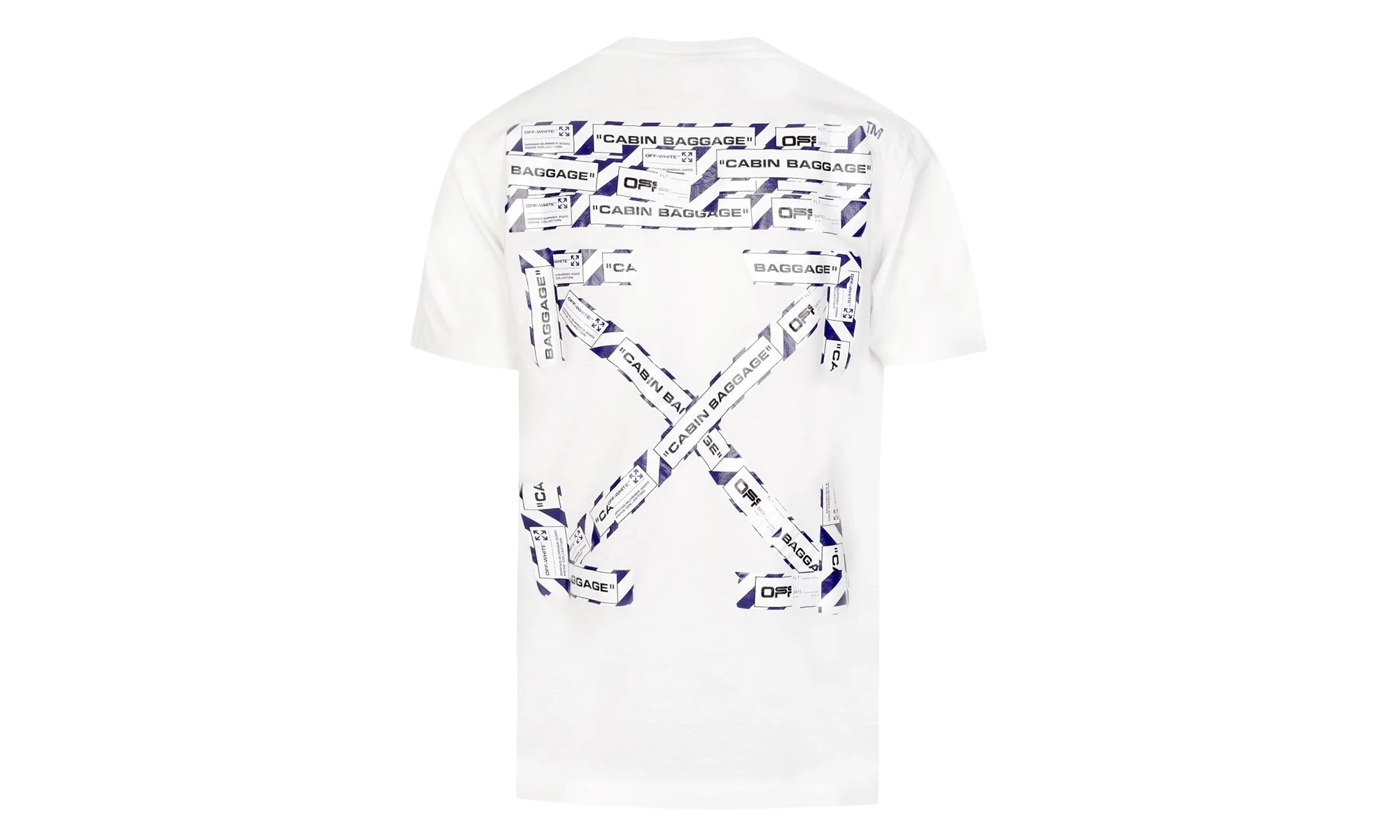 Slim Fit Airport Tape Print T-Shirt "White" OMAA027S201850030188