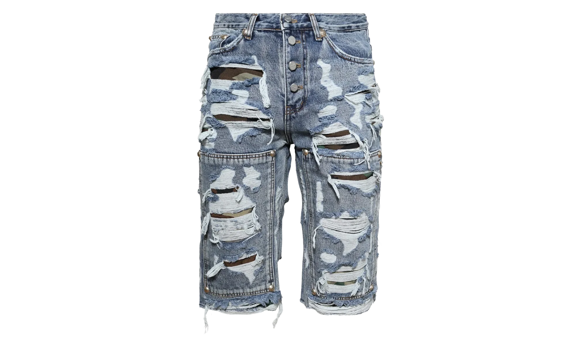 Hell Camo Denim Shorts "Blue" TC25PT2201