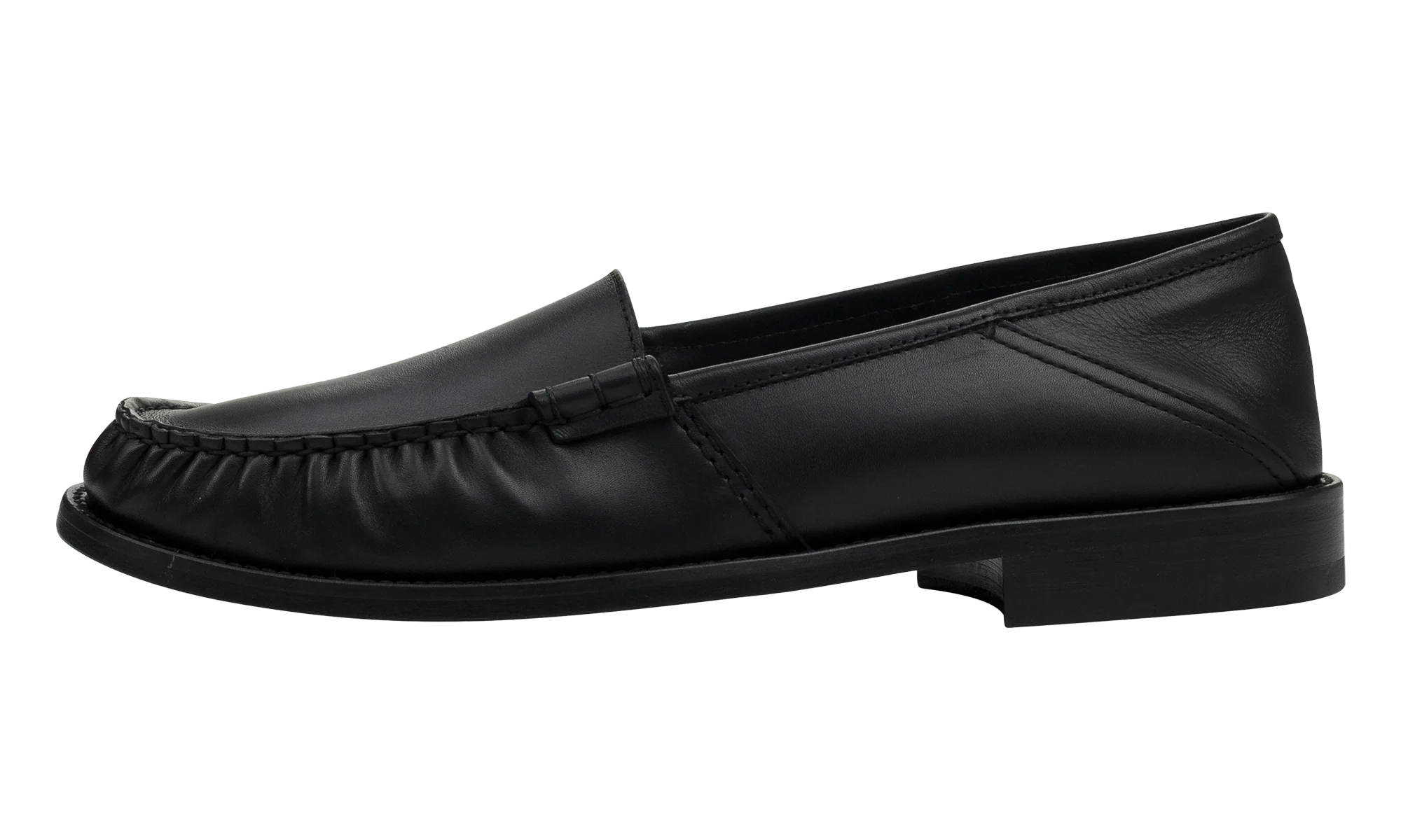 Rhude Black Gathered Slip On Loafers "Black" RHSS22FO16040377