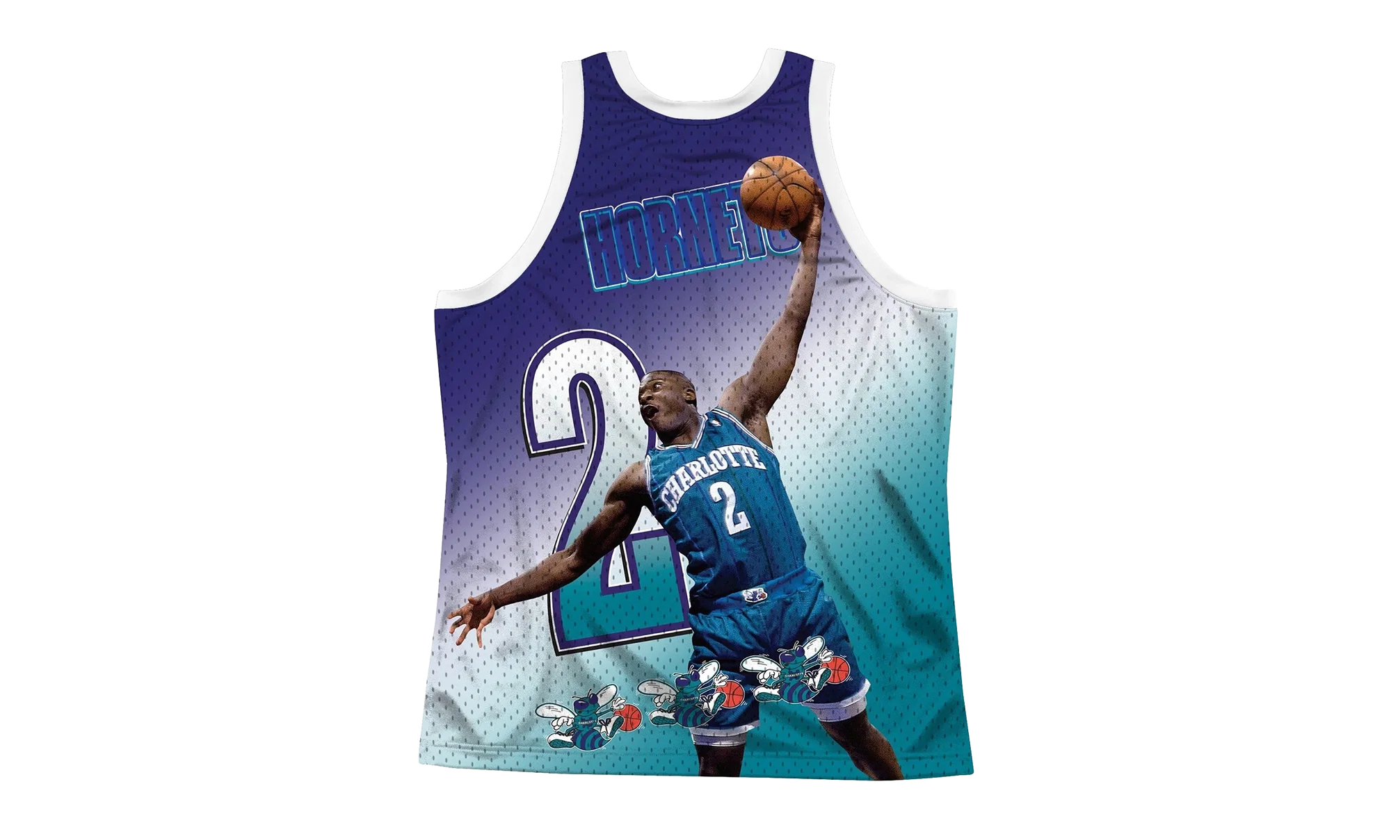 NBA Behind The Back Jersey "Charlotte Hornets Larry Johnson" MSTKMI19002 CHOWHITLJO
