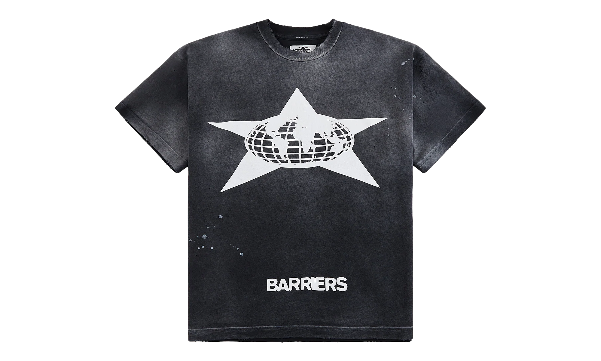 Distressed Star Tee "Vintage Black" BAR30
