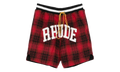 Rhude Flannel Collegiate Court Logo Short "Red Black" PF25SH017353122