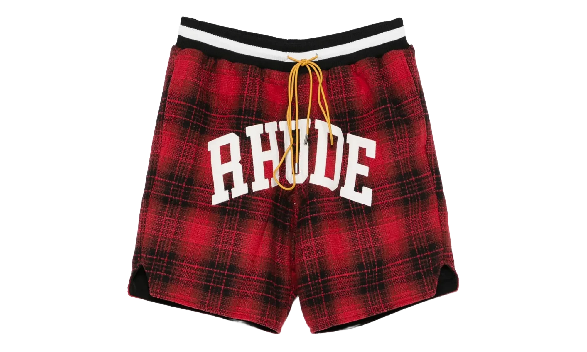 Rhude Flannel Collegiate Court Logo Short "Red Black" PF25SH017353122