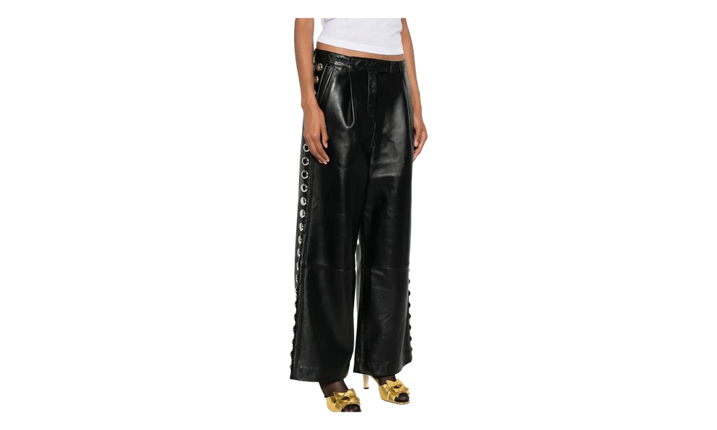 Studded Leather Trousers "Black" VAQ10P001