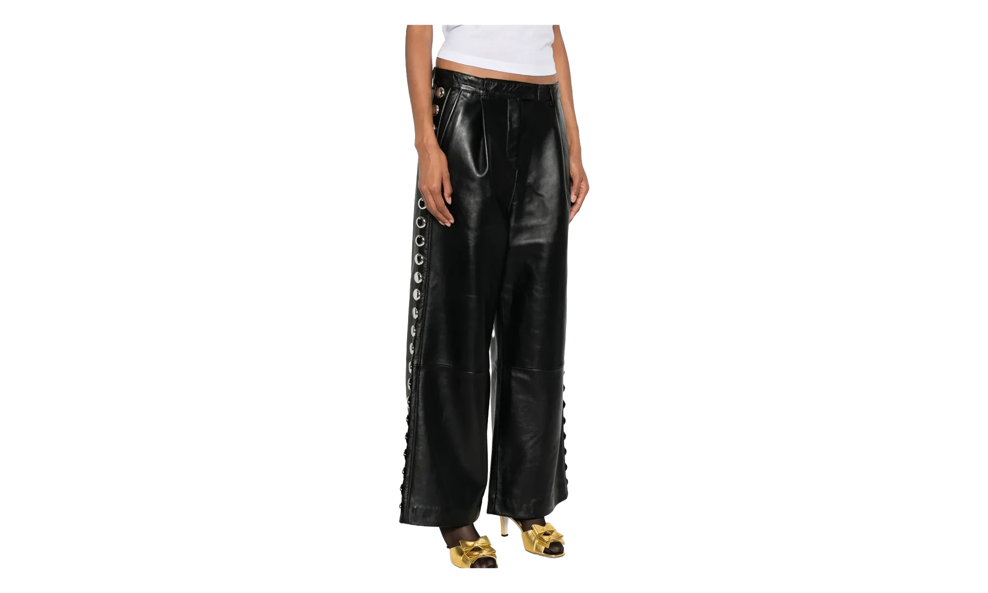 Studded Leather Trousers "Black" VAQ10P001
