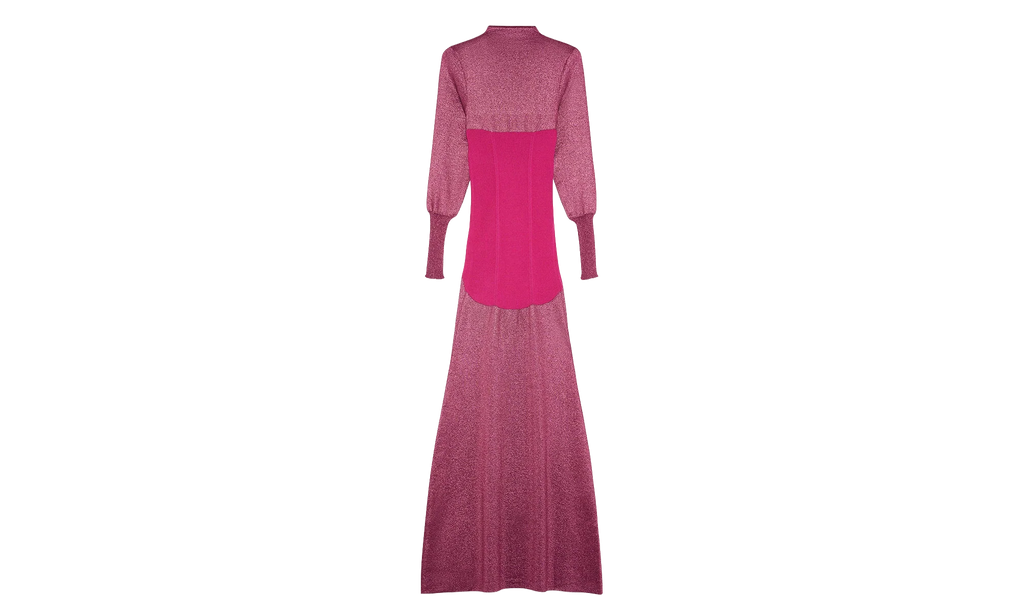 FINE RIB MIDI DRESS "FUCHSIA" RW DR0037 K007 H22 59