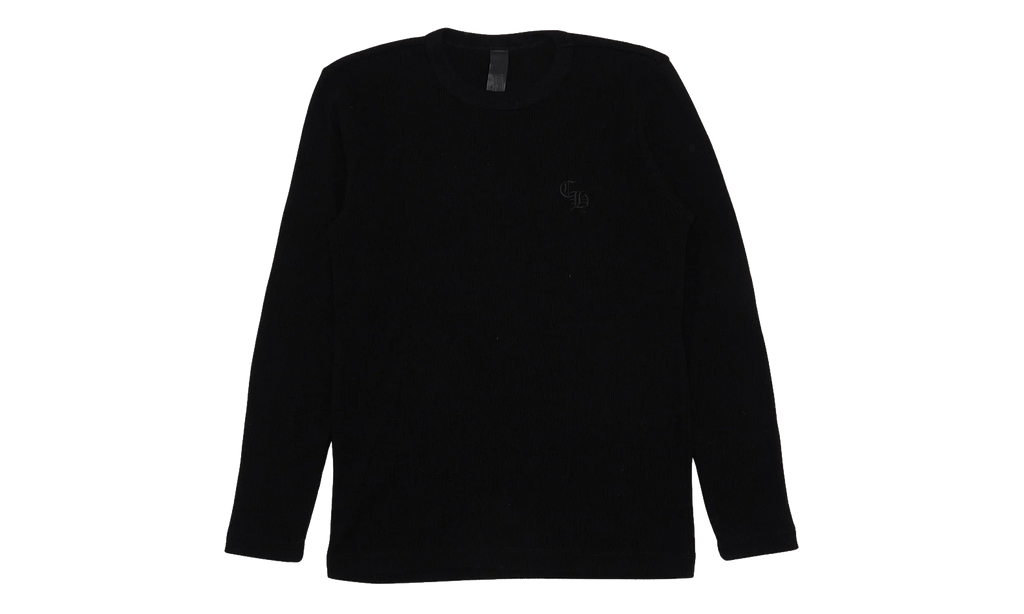 Embroidered Thermal Long Sleeve T-Shirt "Black" CHRM0824