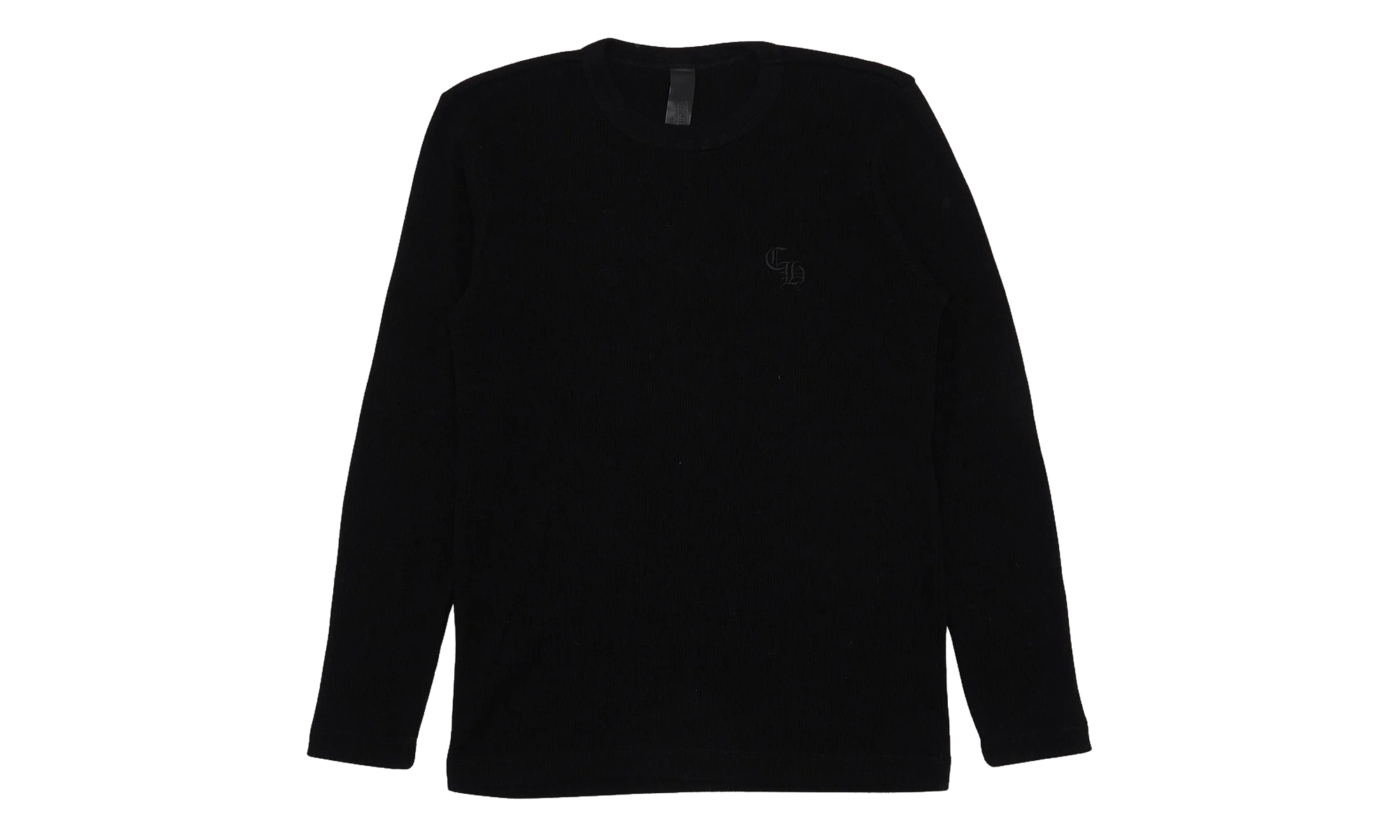 Embroidered Thermal Long Sleeve T-Shirt "Black" CHRM0824
