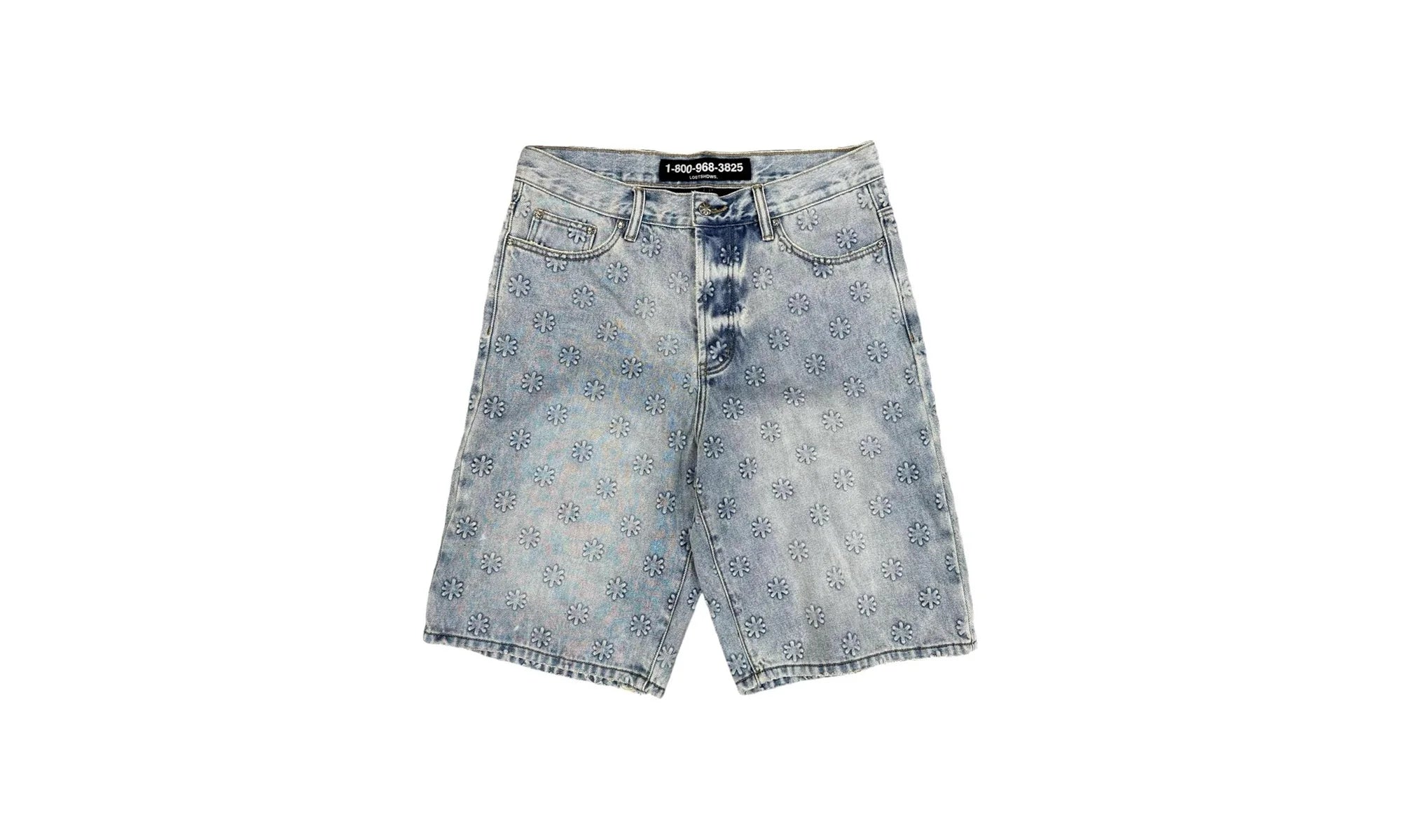 Embossed Jean Shorts "Blue" 10049734
