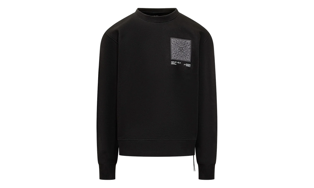 MA Bandana Silk Applique Logo Crewneck Sweatshirt "Black" AMJYCW1041