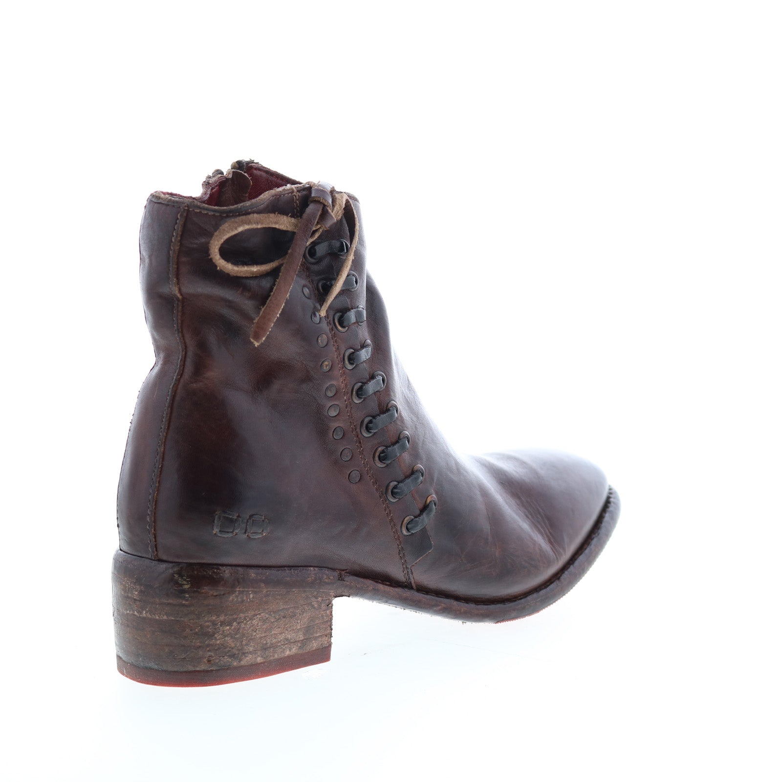 Bed Stu Aldina F328016 Womens Brown Leather Lace Up Ankle & Booties Boots