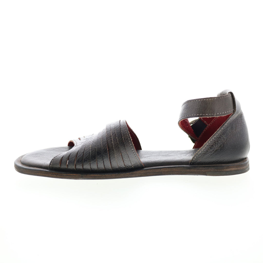 Bed Stu Lilia F373155 Womens Black Leather Hook & Loop Strap Sandals Shoes