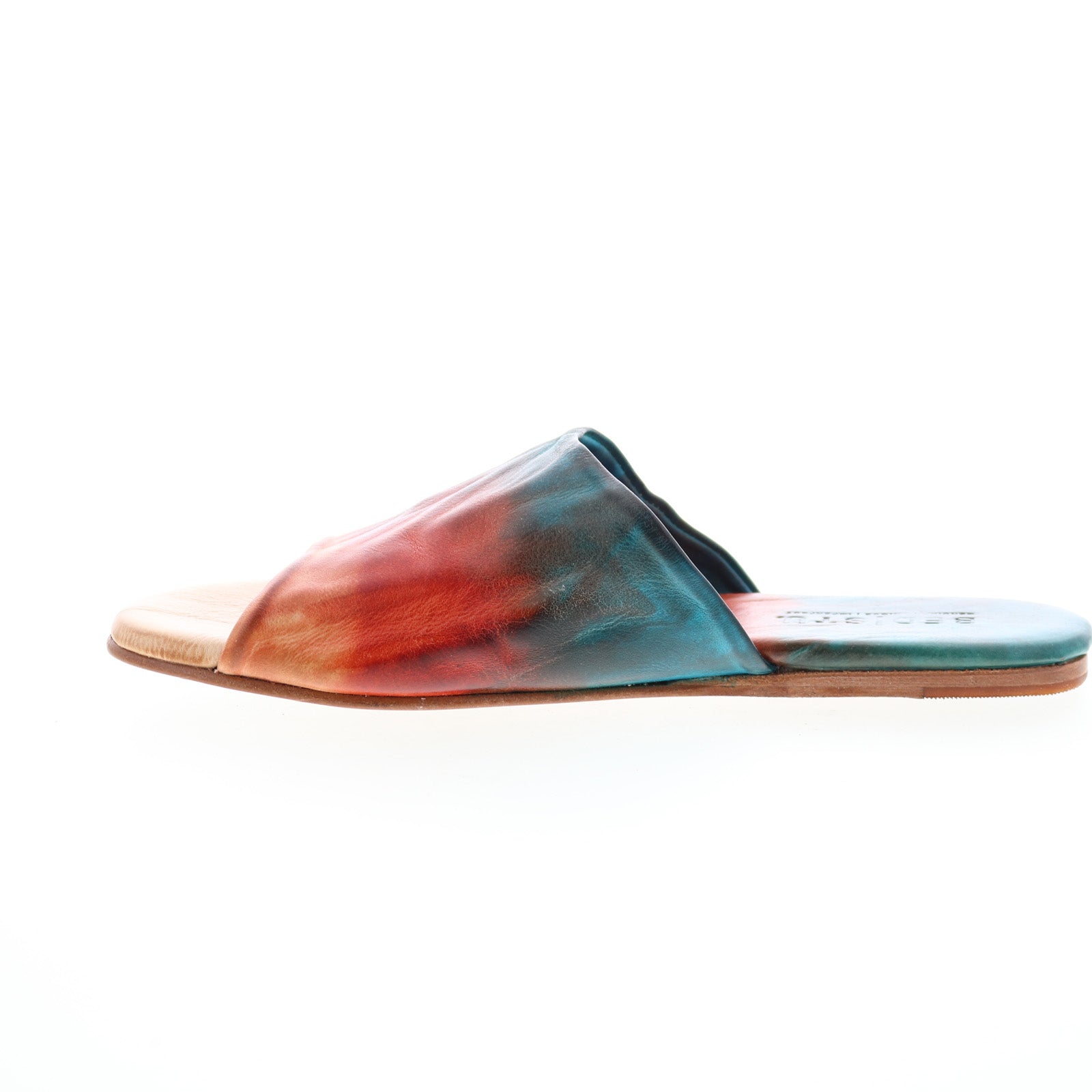 Bed Stu Gia F373184 Womens Orange Leather Slip On Slides Sandals Shoes