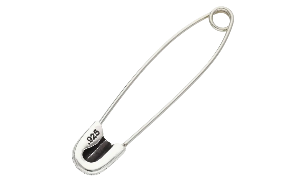 Large Safety Pin Necklace "Silver" CHRM0808