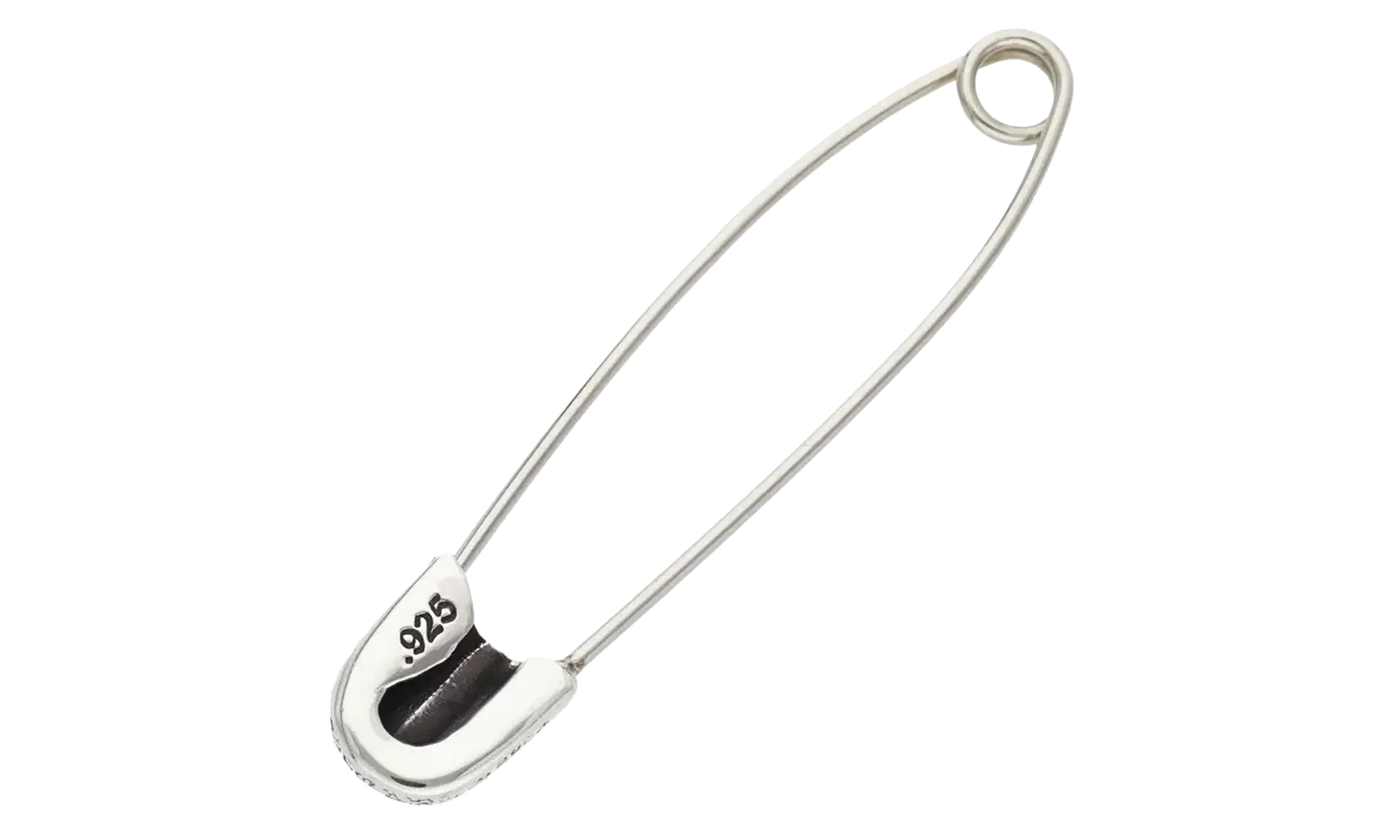 Large Safety Pin Necklace "Silver" CHRM0808